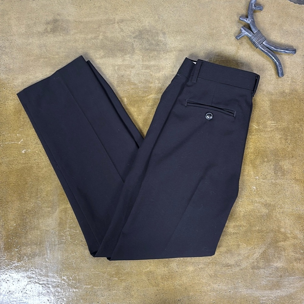 Chaps Boys Black Formal Dress Pants - 12 Regular
